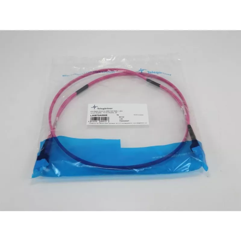 Telegärtner 1m LC σε LC OM4 Multimode οπτική ίνα καλώδιο patch, μωβ