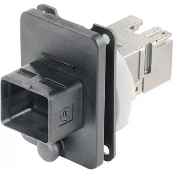 TELEGÄRTNER J80020A0005 RJ45 πρίζα φλάντζας σετ ζεύξης Variante 4, 8P8C, Cat.6A, θωρακισμένο, μαύρο