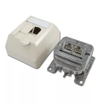 Telegärtner Cat.6 θωρακισμένη πρίζα δικτύου RJ-45, μαργαριταρένιο λευκό