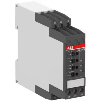 ABB CM Ρελέ επιτήρησης τριών φάσεων, 2 εναλλασσόμενες επαφές, 300-500 V AC, 0,1-30 s 1SVR730794R3300