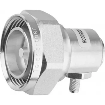 Telegärtner Βύσμα αρσενικό γωνιακό 7-16 DIN, 50 Ohm, ασημί, σύνδεση με σφιγκτήρα J01120C0010