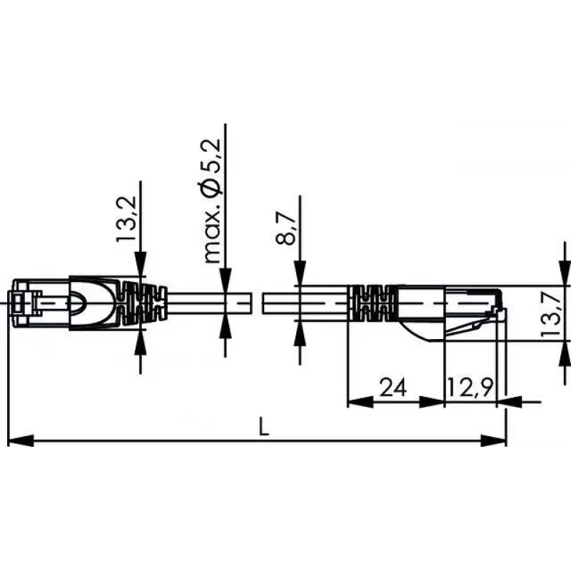TELEGÄRTNER Καλώδιο patch Cat.6A S/FTP LSZH, 2m, μπλε, RJ45, EIA/TIA 568B L00001A0289