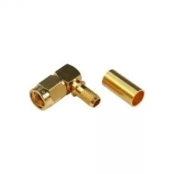 TELEGÄRTNER RP-SMA γωνιακό βύσμα crimp για RG-58C/U, 50 Ohm, επιχρυσωμένο