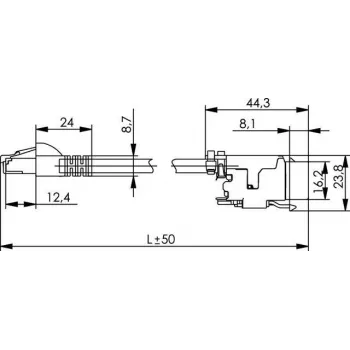 Telegärtner L00004A0128 Cat.6A S/FTP καλώδιο patch, 7,5 m, Γκρι