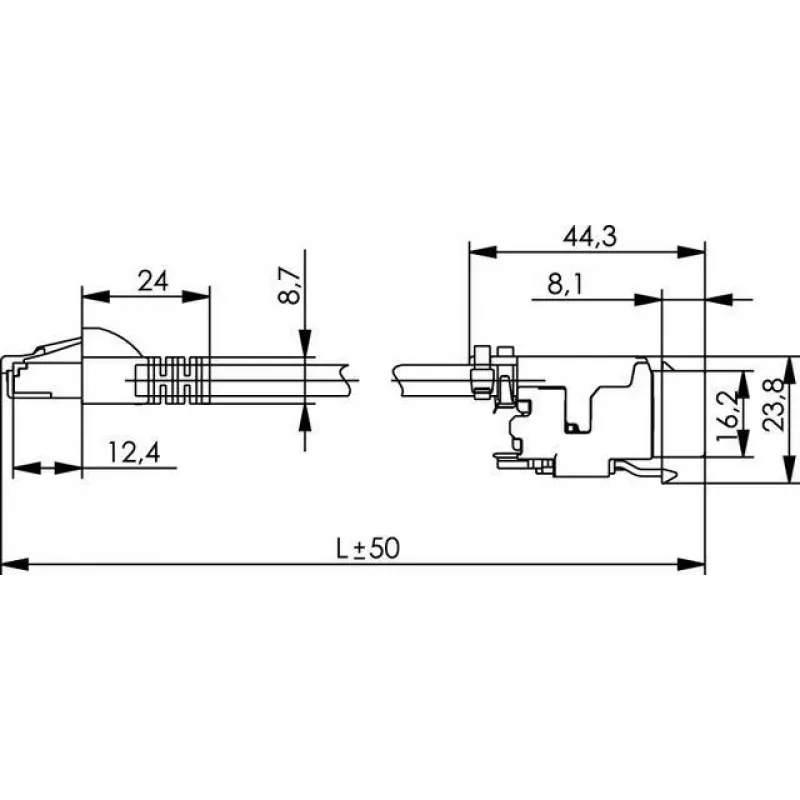 Telegärtner L00004A0128 Cat.6A S/FTP καλώδιο patch, 7,5 m, Γκρι