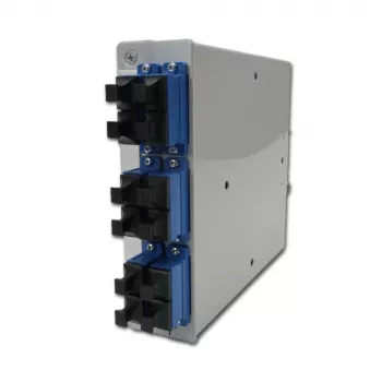 Telegärtner STX διανομέας οπτικών ινών ράγας DIN, 6x SC Duplex Singlemode, κασέτα συγκόλλησης 12 ινών, pigtails, έτοιμο για συγκόλληση H82050E0002