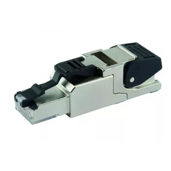 Telegärtner J00026A2113 βύσμα RJ45 Cat.6A τοποθέτησης πεδίου, θωρακισμένο, IP67, ανοξείδωτο ατσάλι, μαύρο