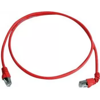 Telegärtner S/FTP Cat 6A καλώδιο patch, PiMF, 1m, κόκκινο, ένα γωνιακό βύσμα, LSZH L00000A0196