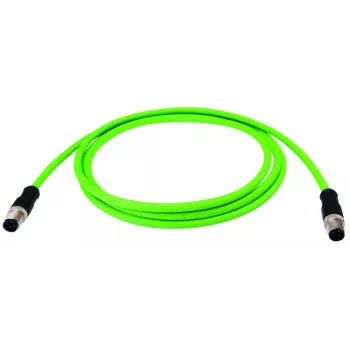 TELEGÄRTNER Καλώδιο Patch βιομηχανικού Ethernet D-coded Cat.5 M12 αρσενικό σε M12 αρσενικό, PUR, Πράσινο, 10m L80215A0000