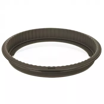 LURCH FlexiForm Φόρμα Quiche 26 cm με αφαιρούμενη γυάλινη βάση, 100% Πλατίνα-Σιλικόνη, Ø 30 x 4 cm, καφέ (85009)