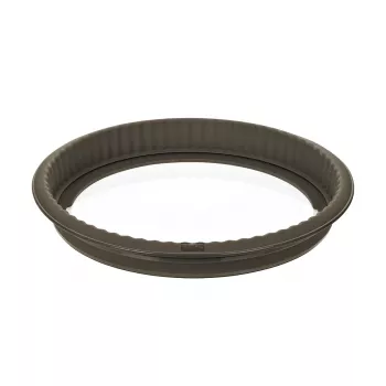 LURCH FlexiForm Φόρμα Quiche 26 cm με αφαιρούμενη γυάλινη βάση, 100% Πλατίνα-Σιλικόνη, Ø 30 x 4 cm, καφέ (85009)