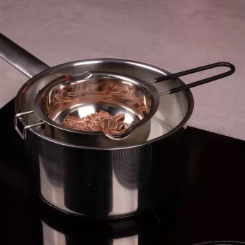 Lurch Ανοξείδωτο μπολ τήξης Bain-Marie, Ασημί, διάμετρος 11 cm, 350 ml, με στόμιο και άγκιστρα στήριξης κατσαρόλας (70276)