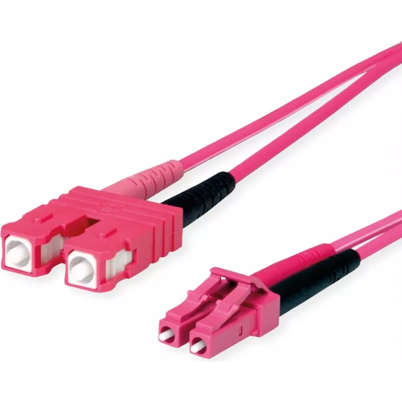 Telegärtner L00890A0111 Καλώδιο οπτικής ίνας OM4 Duplex, SC σε LC, LSZH, Μωβ, 1 m