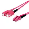 Telegärtner L00890A0111 Καλώδιο οπτικής ίνας OM4 Duplex, SC σε LC, LSZH, Μωβ, 1 m