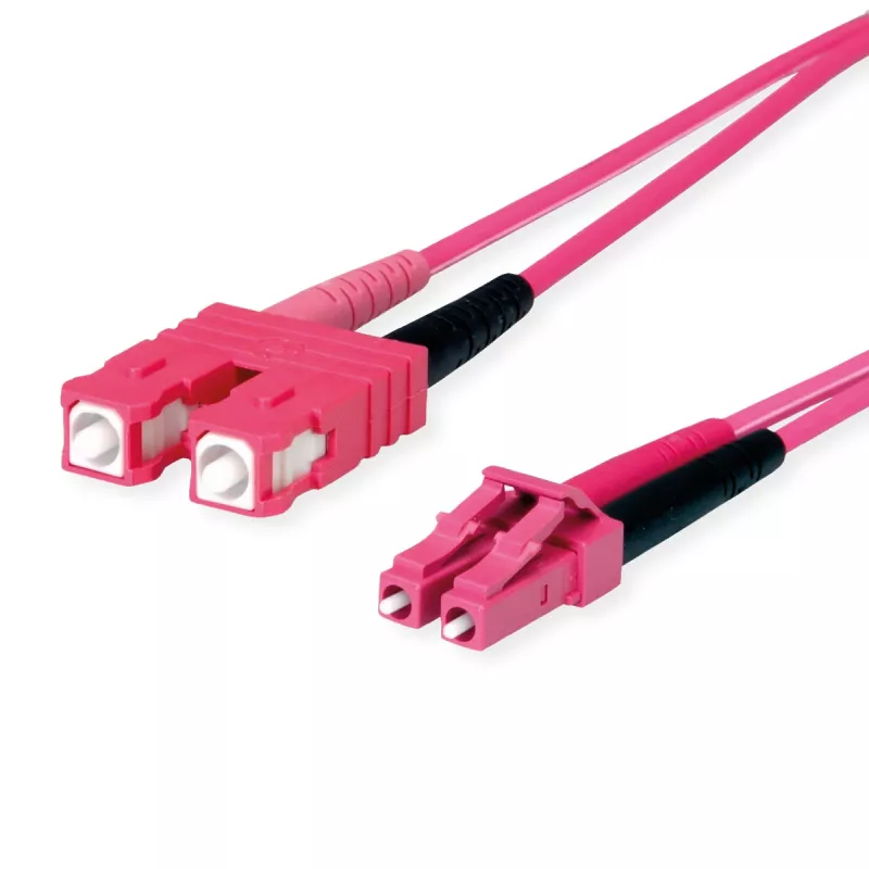 Telegärtner L00890A0111 Καλώδιο οπτικής ίνας OM4 Duplex, SC σε LC, LSZH, Μωβ, 1 m