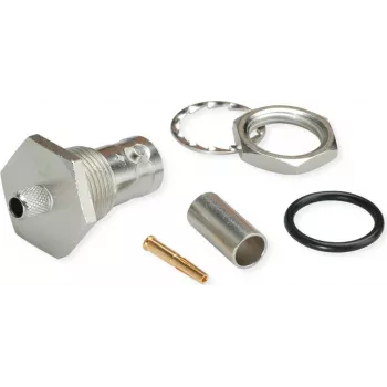 Telegärtner J01001A0108 Σύνδεσμος BNC, ευθύς, 50 Ohm, υποδοχή σε υποδοχή, επινικελωμένος
