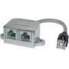 S CONN MAXIMUM CONNECTIVITY Προσαρμογέας διαχωριστής RJ45 τηλεφώνου/Ethernet, Cat. 5e, θωρακισμένος, 0,1 m, μαύρο 75002-2