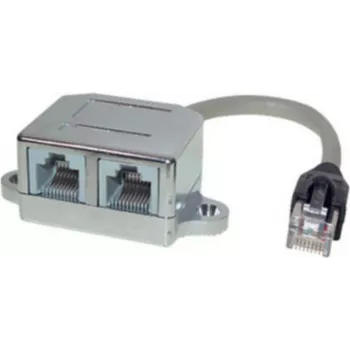 S CONN MAXIMUM CONNECTIVITY Προσαρμογέας διαχωριστής RJ45 τηλεφώνου/Ethernet, Cat. 5e, θωρακισμένος, 0,1 m, μαύρο 75002-2