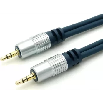 HOME-CINEMA Premium καλώδιο ήχου στερεοφωνικό 3,5mm 1,5m χρώμιο-μέταλλο επιχρυσωμένο 30812MHQ