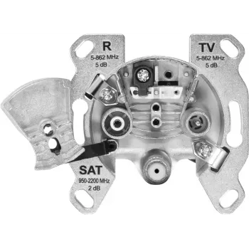 TechniSat TECHNIPRO SV600 V2 πρίζα τοίχου κεραίας 3 οπών με αποσύζευξη διόδου DC (TV, ραδιόφωνο, SAT) 0004/3075