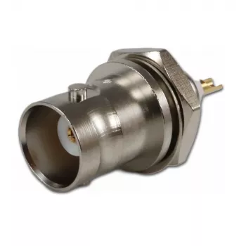 Telegärtner BNC-ζεύξη εντοιχισμού 50 Ohm, επιχρυσωμένος εσωτερικός αγωγός, φλάντζα 4 οπών, σύνδεση με κόλληση (J01001A0053Z)