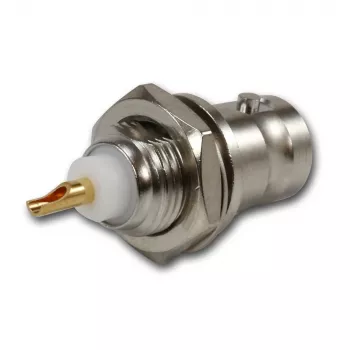 Telegärtner BNC-ζεύξη εντοιχισμού 50 Ohm, επιχρυσωμένος εσωτερικός αγωγός, φλάντζα 4 οπών, σύνδεση με κόλληση (J01001A0053Z)
