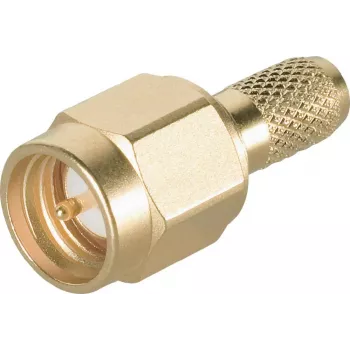 Telegärtner SMA βύσμα αρσενικό καλωδίου crimp/συγκόλλησης G05 (RG-223/U, RG-142 B/U), χρυσό, 50 Ohm, DC-18 GHz J01150A0031