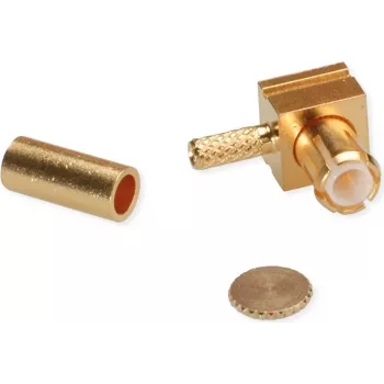 Telegärtner MCX γωνιακό αρσενικό βύσμα crimp για RG-178 B/U, επιχρυσωμένο, συσκευασία 5 τεμ. (J01270A0201)