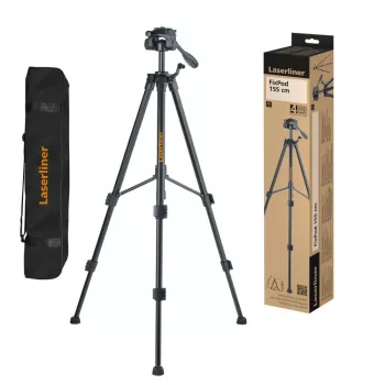 Laserliner FixPod Τρίποδο 155 cm, μέγιστο ύψος εργασίας 155 cm, Αλουμίνιο, Μαύρο 090.132E