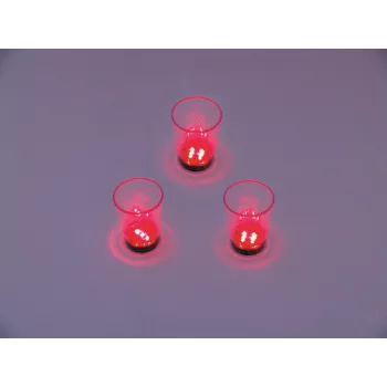 EUROPALMS LED ποτήρι σφηνάκι 2cl με παιχνίδι ζαριών, κόκκινο, 3 τεμ. 83309050