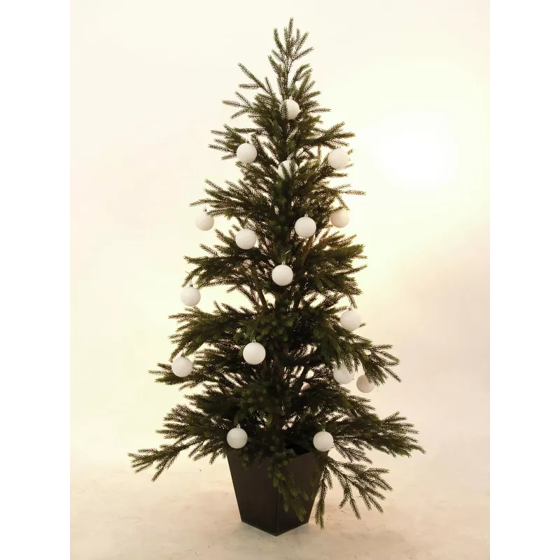 EUROPALMS σετ διακοσμητικών σφαιρών 7 cm, λευκό, 6 τεμ. (83501254)
