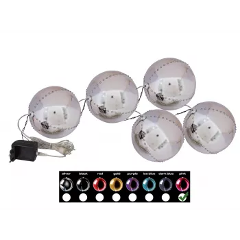 EUROPALMS LED Χιονόμπαλα 8cm, Ροζ, Συσκευασία 5 τεμ. (83501238)