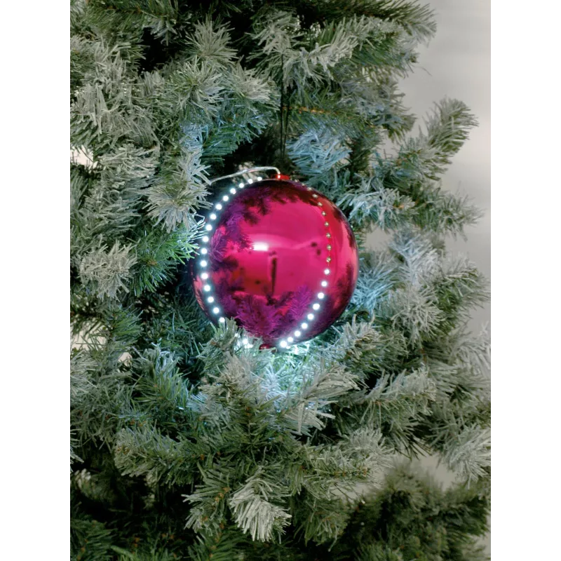 EUROPALMS LED Χιονόμπαλα 8cm, Ροζ, Συσκευασία 5 τεμ. (83501238)