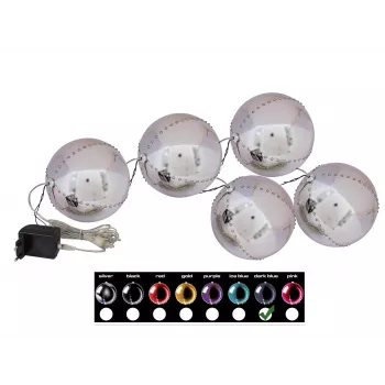 EUROPALMS LED Χιονόμπαλα 8cm, Σκούρο Μπλε, Σετ 5 τεμ. 83501239