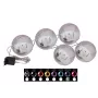 EUROPALMS LED Χιονόμπαλα 8cm, Σκούρο Μπλε, Σετ 5 τεμ. 83501239