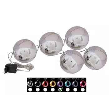 EUROPALMS LED Χιονόμπαλα 8cm, Λιλά, Συσκευασία 5 τεμ. 83501240