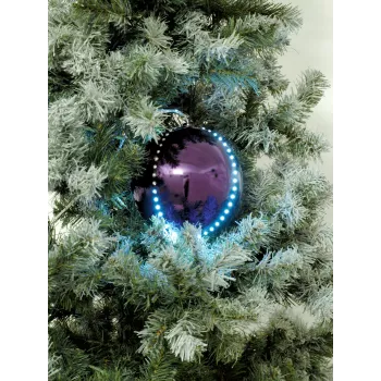 EUROPALMS LED Χιονόμπαλα 8cm, Λιλά, Συσκευασία 5 τεμ. 83501240