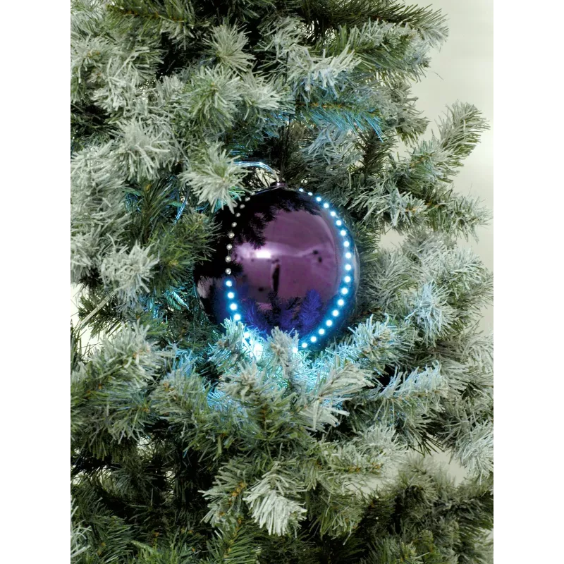 EUROPALMS LED Χιονόμπαλα 15cm, Λιλά 83501248
