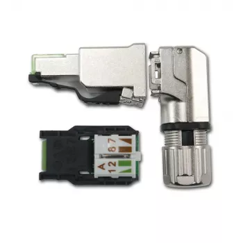 Telegärtner MFP8-4x90 Cat.6A Επιτόπου συναρμολογούμενο βύσμα RJ45, T568A, θωρακισμένο, πολλαπλών γωνιών J00026A4004
