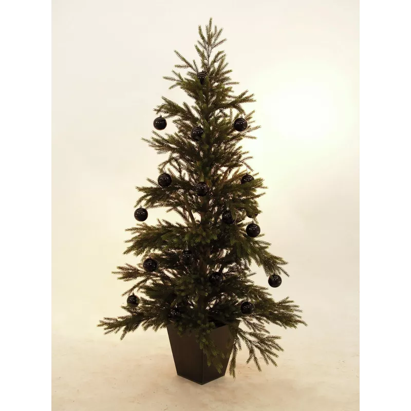 EUROPALMS Διακοσμητική μπάλα 7cm, μαύρο, συσκευασία 6 τεμ. (83501253)