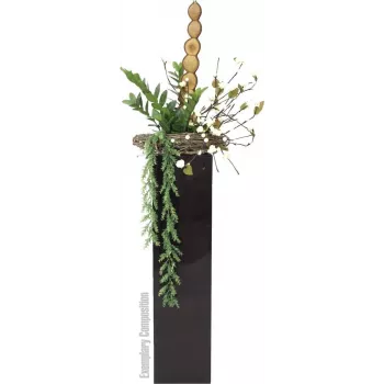 EUROPALMS Zamifolia Τεχνητό φυτό ZZ, 70 cm, Μαύρη γλάστρα 82600153