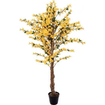 EUROPALMS Τεχνητό δέντρο Forsythia με 3 κορμούς, κίτρινο, 150cm 82507102