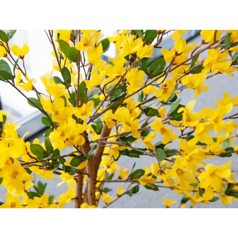 EUROPALMS Τεχνητό δέντρο Forsythia με 3 κορμούς, κίτρινο, 150cm 82507102