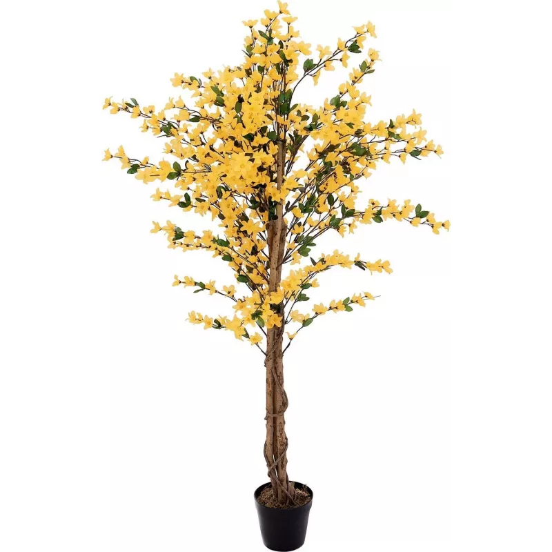 EUROPALMS Τεχνητό δέντρο Forsythia με 3 κορμούς, κίτρινο, 150cm 82507102