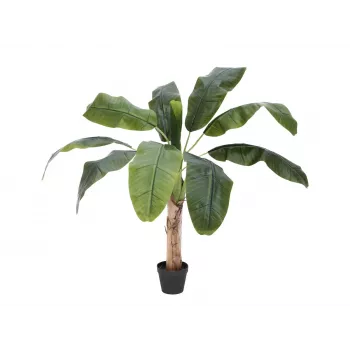 EUROPALMS Τεχνητό φυτό μπανάνας, 100cm, πράσινα φύλλα, μαύρη γλάστρα 82509503