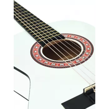 Dimavery AC-303 Κλασική κιθάρα 1/2 λευκή - σώμα φλαμουριάς, κλίμακα 535 mm