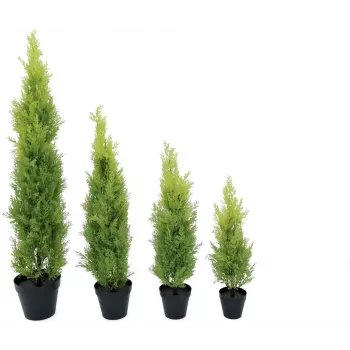 EUROPALMS Τεχνητό φυτό κυπαρίσσι Leyland, 120 cm, πράσινο φύλλωμα, μαύρη γλάστρα 82606964