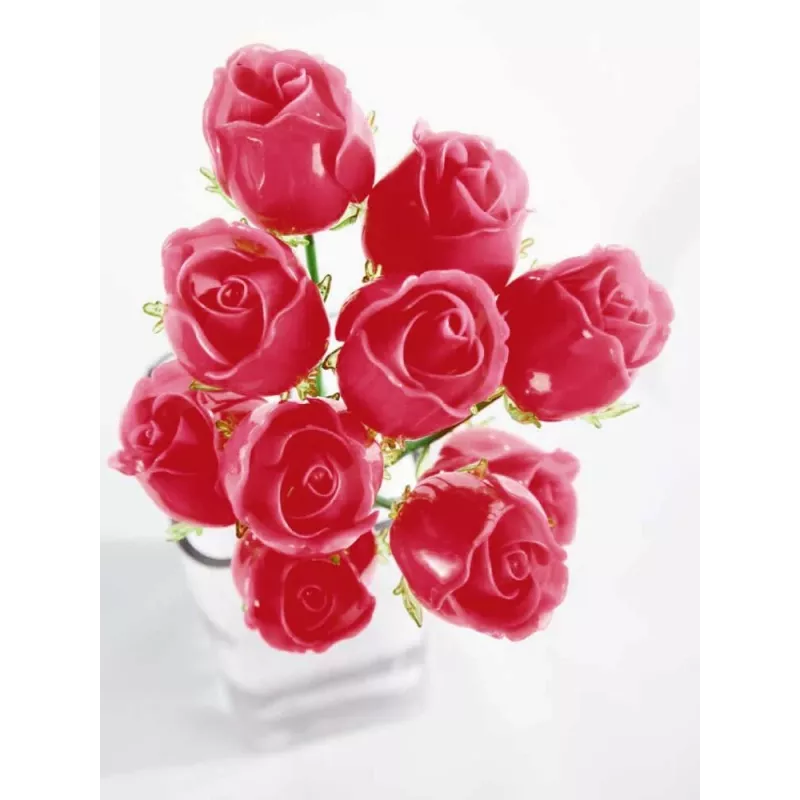 EUROPALMS Crystal Rose Τεχνητό λουλούδι, βουργουνδί, 81cm 82600209