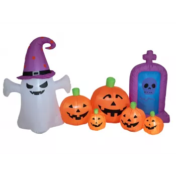 EUROPALMS Halloween φουσκωτό φάντασμα με κολοκύθες, 244cm (83316154)