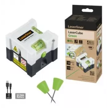 Laserliner LaserCube πράσινο λέιζερ γραμμών, εμβέλεια 10 m 081.109E
